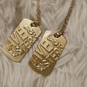 Gold Tag Necklace with Chain